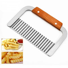 Crinkle Potato Cutter Wavy Chopper Stainless Steel Blade Kitchen Tool