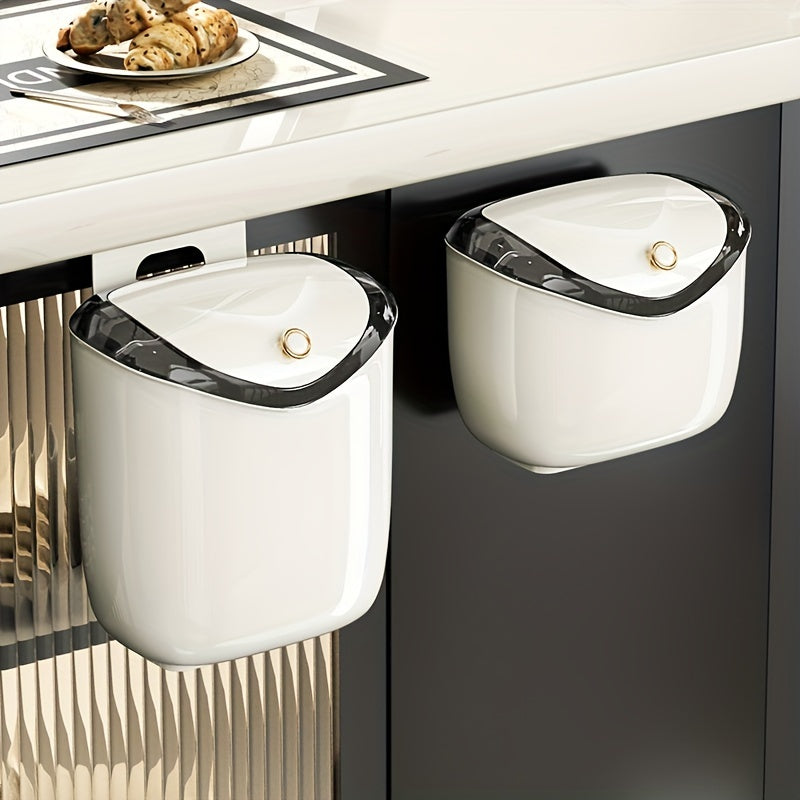 Wall Mounted Trash Can With Lid Storage Bucket