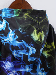 Boys Hoodie Tops Gradient Fume Print Casual Pullover Zip Up Sweatshirt