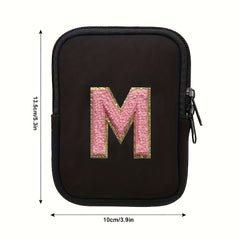 Chenille Initial Letter Phone Pouch Arm Pouch