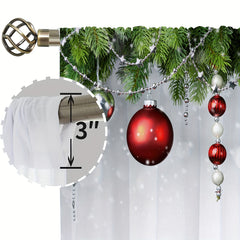 Leaf Balloon Pattern Sheer Curtain Christmas Decoration