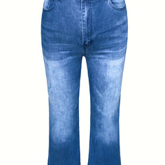 Flared Leg High Rise Stretch Jeans for Plus Size Women
