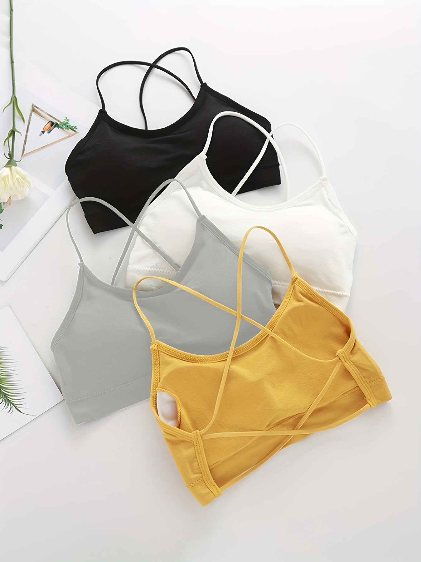 4pcs Teens Sports Bra No Steel Ring Soft Bralette