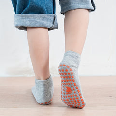 6 Pairs Solid Non-Slip Floor Socks for Kids & Adults - Trampoline Socks