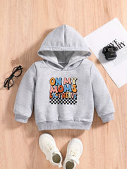 Bear & Letter Print Baby's Casual Hooded Sweatshirt