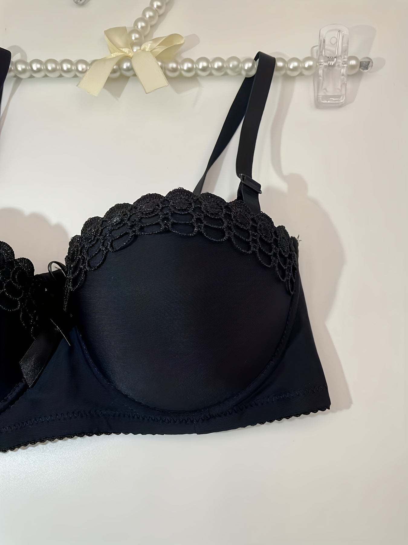 Lace Push Up Bra Breathable Bow Tie Women's Lingerie