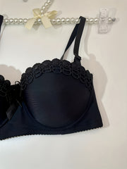 Lace Push Up Bra Breathable Bow Tie Women's Lingerie