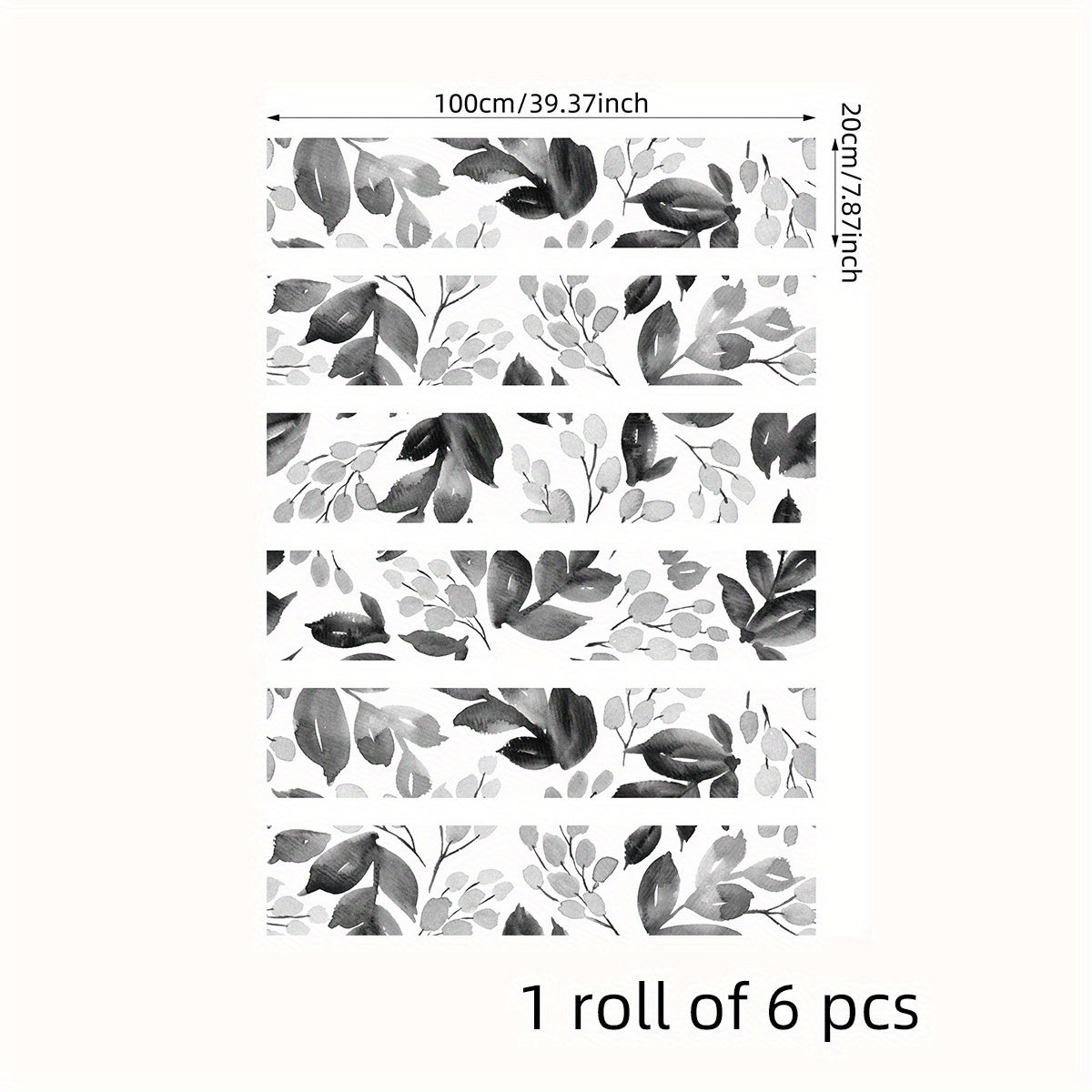 6pcs Watercolor Big Flower Stair Stickers Self adhesive Wallpaper