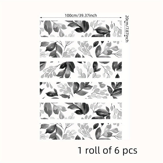 6pcs Watercolor Big Flower Stair Stickers Self adhesive Wallpaper