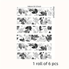 6pcs Watercolor Big Flower Stair Stickers Self adhesive Wallpaper