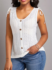 Eyelet Embroidered Tank Top for Summer