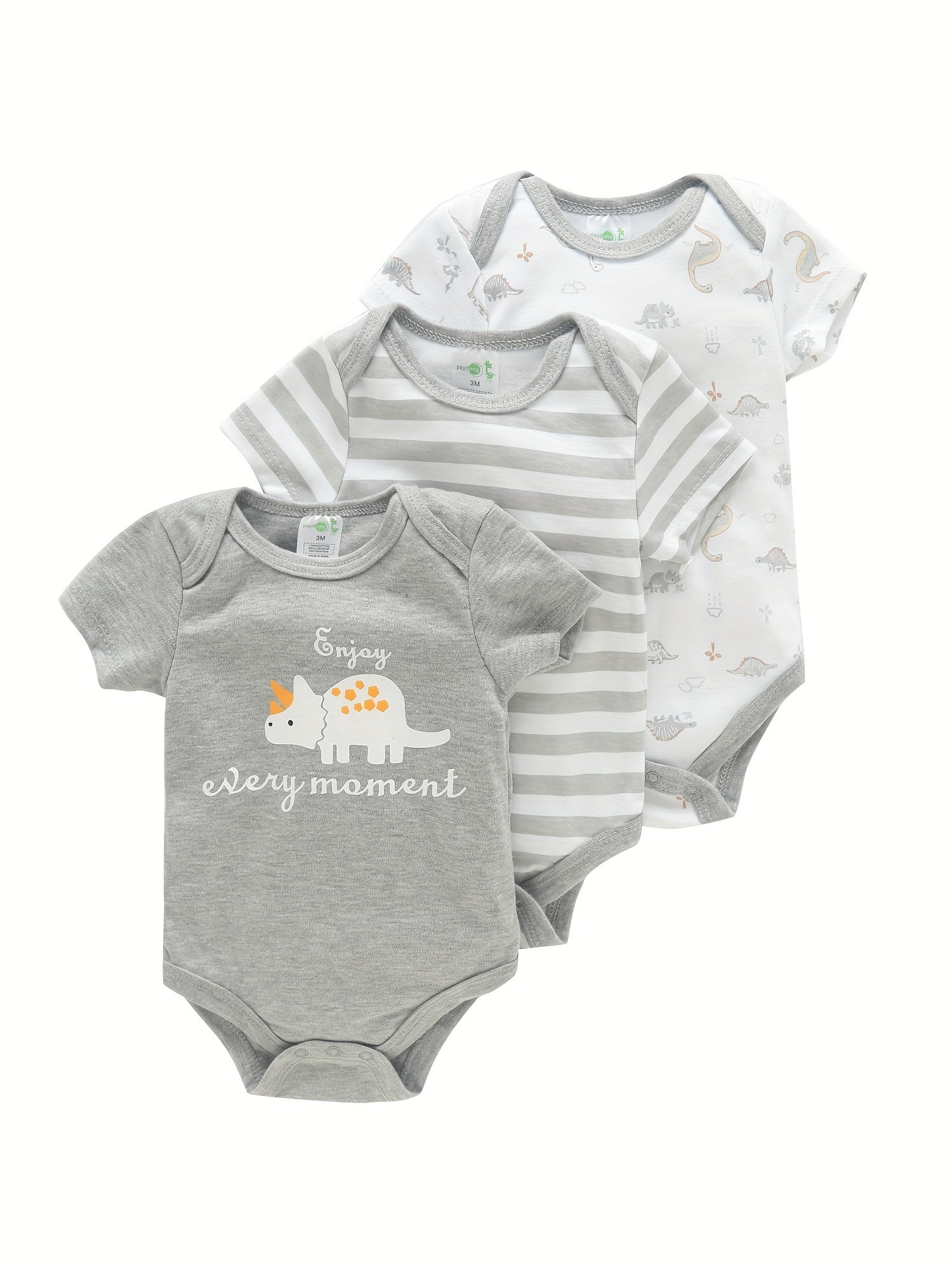 3pcs Baby Graphic One-piece Clothes Newborn Cotton Summer Romper