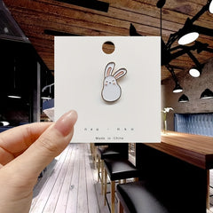 Little Rabbit Alloy Brooch For Girls Creative Cartoon Brooch Clothing Bag Pin