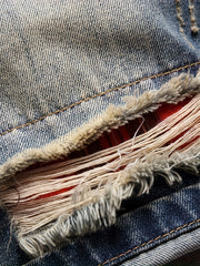 Men's Distressed Washed Denim Shorts for Summer