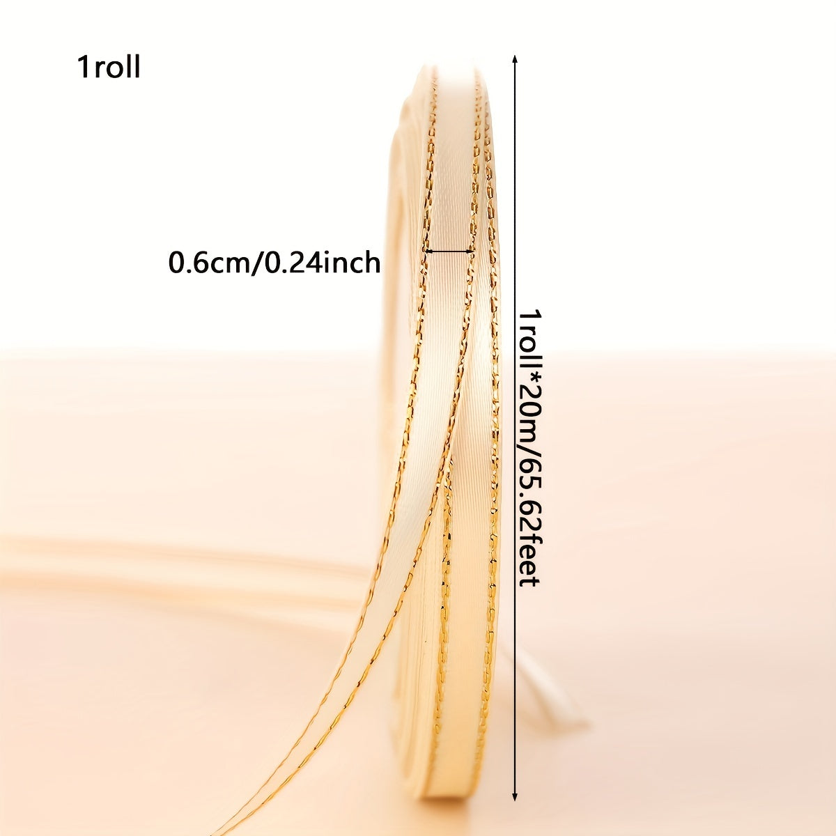 Double Lace Ribbon Golden Decoration 20m