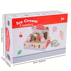 Wooden Ice Cream Selling Rack Set Toy
