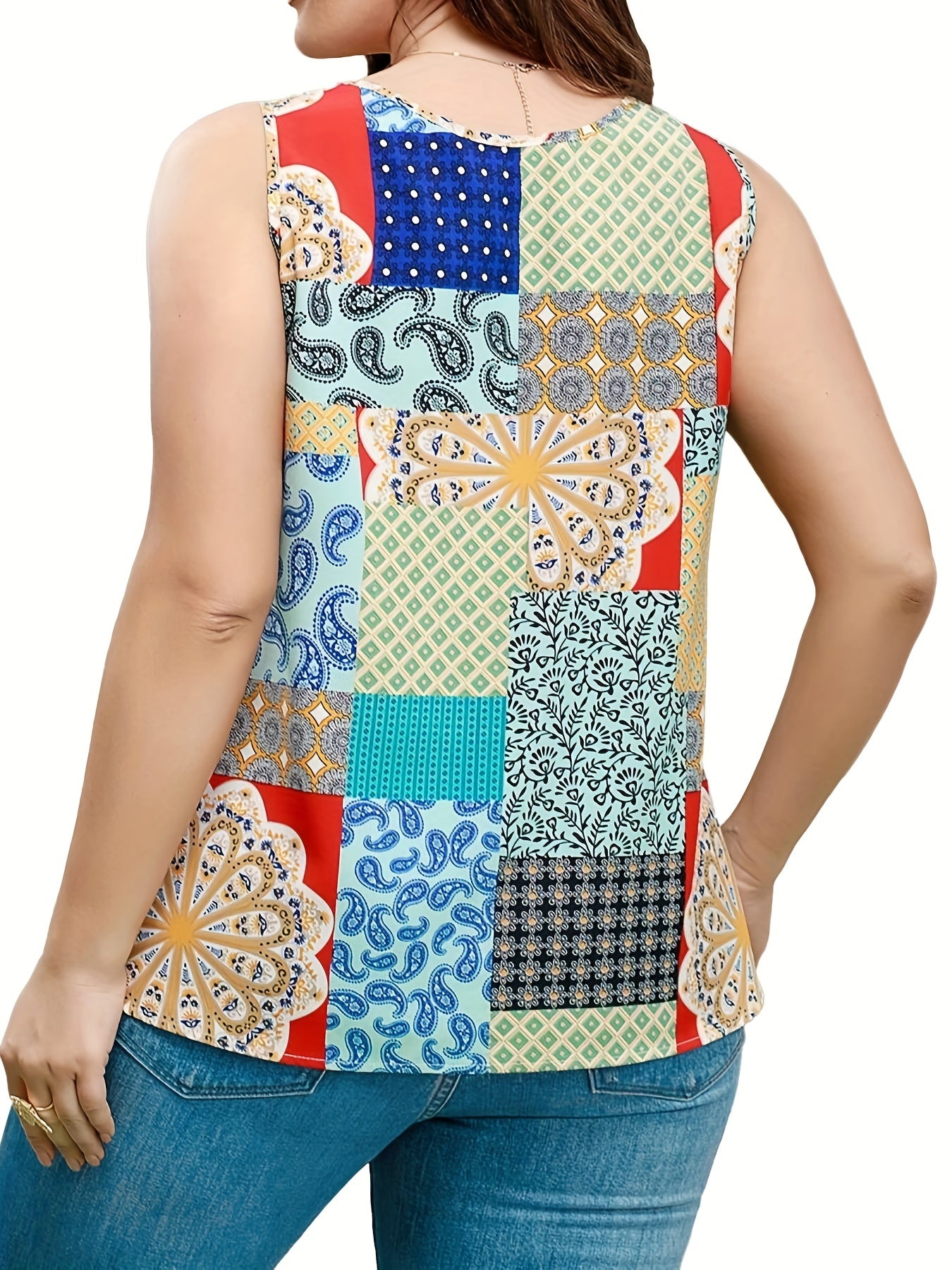 Printed V-Neck Tank Top for Women