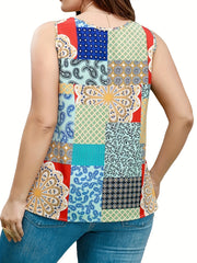Printed V-Neck Tank Top for Women