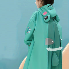 Kids Cartoon Frog Reusable Raincoat - Stay Dry and Stylish