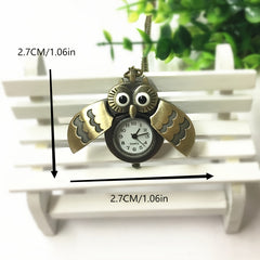 Mini Owl Pocket Watch Necklace Kids Waterproof Creative Gift