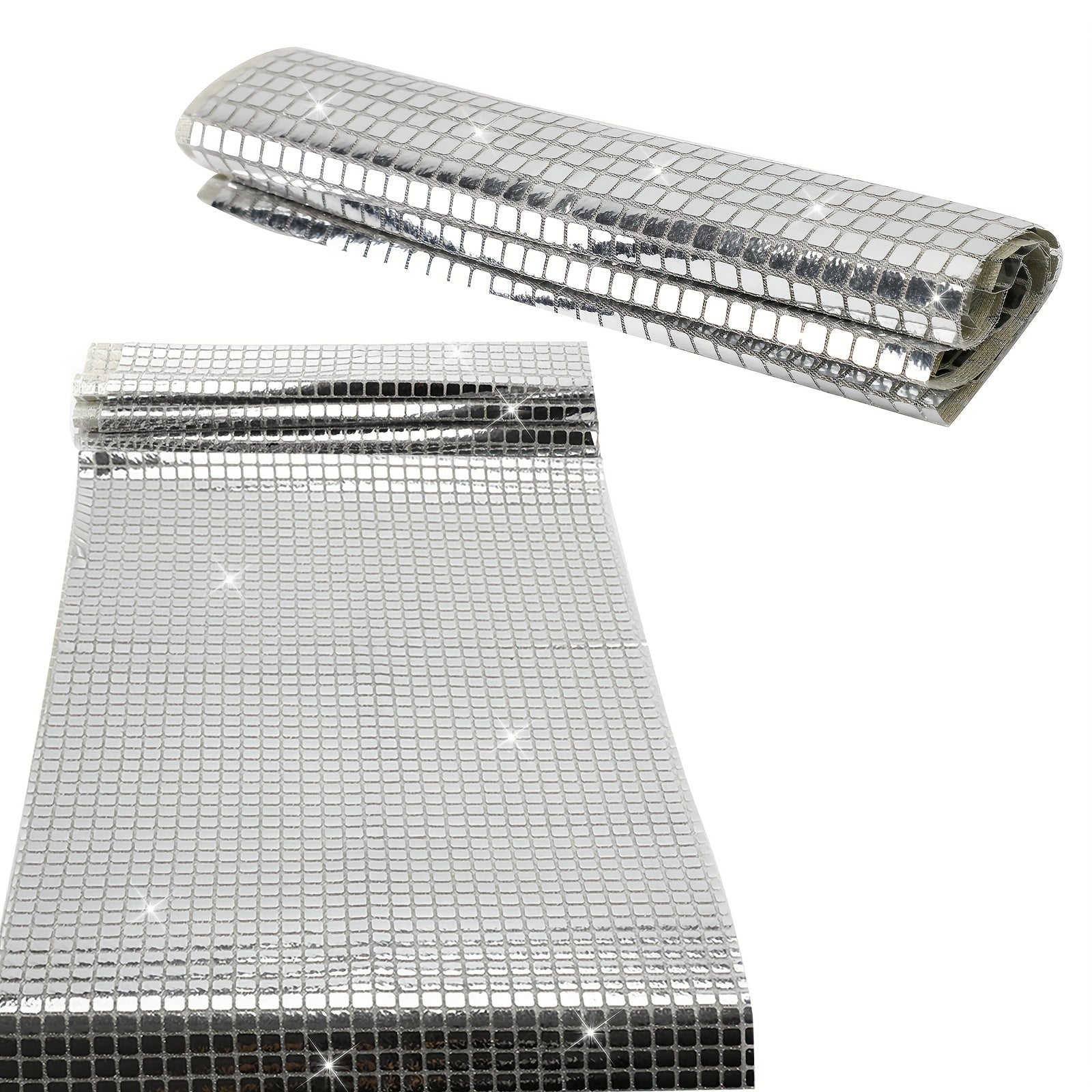 2pcs 33.02x177.8cm Silvery Glitter Disco Party Table Runner Mirror Sequin