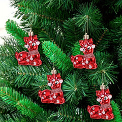 Red Deer Christmas Tree Decoration Set