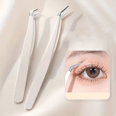 Stainless Steel Eyebrow & Eyelash Tweezers Set