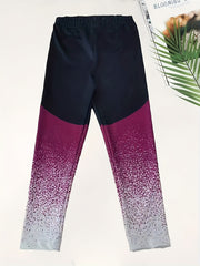 Girls Splicing Leggings Comfy Slim Leggings For Sports Running Jogging Gym