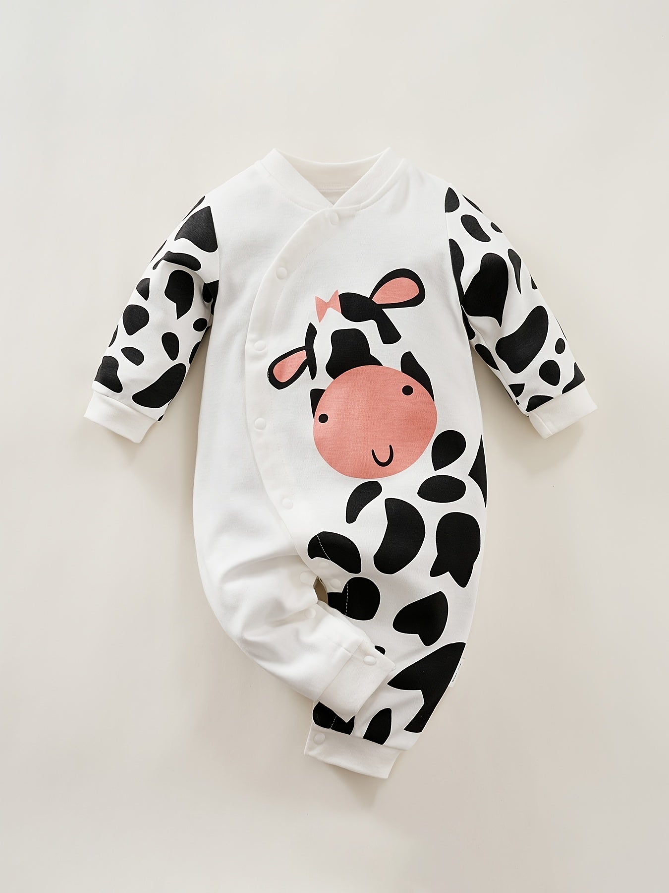 Baby Boy Cow Print Long Sleeve Cotton Onesie