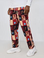 Men's Plaid Casual Pants Straight Leg Trousers