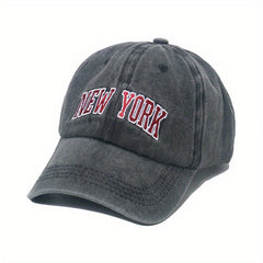 Letter Embroidery Baseball Cap Retro Washed Peaked Cap Outdoor Sun Visor