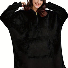 Casual Lounge Robe Women's Plus Soft Sherpa Wearable Blanket