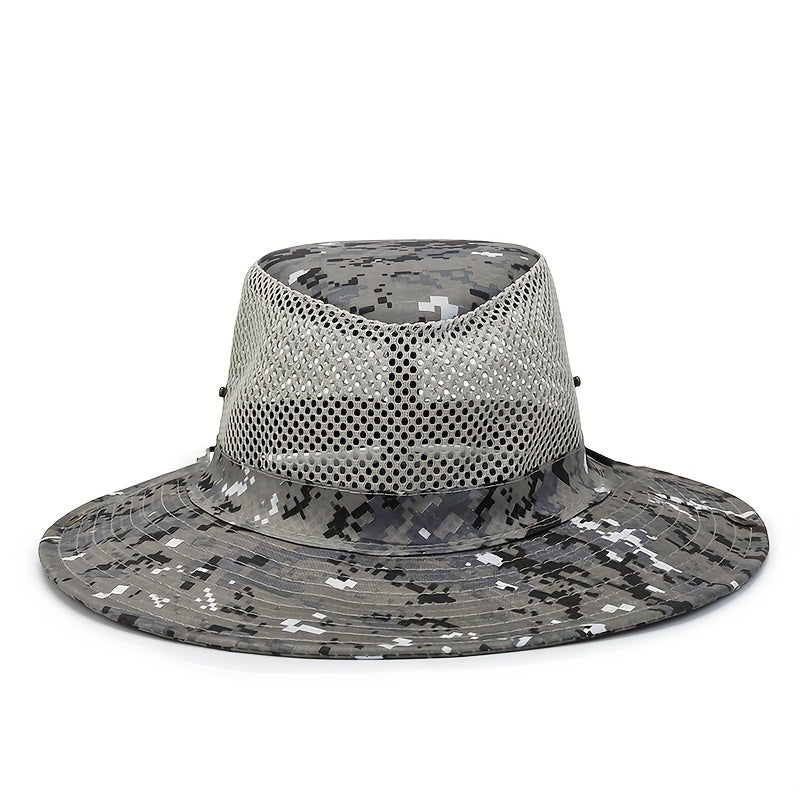Summer Casual Camouflage Hollow Belt Rope Sunscreen Large Eaves Sun Hat