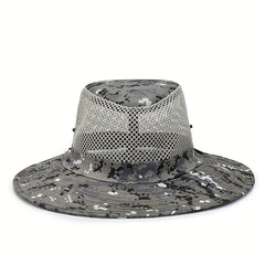 Summer Casual Camouflage Hollow Belt Rope Sunscreen Large Eaves Sun Hat