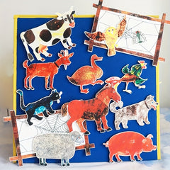 14pcs The Very Busy Spider Felt Toy Puppet Stickers Book Theater Props