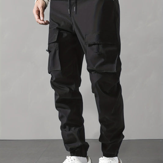 Men Cargo Pants with Drawstring Waist