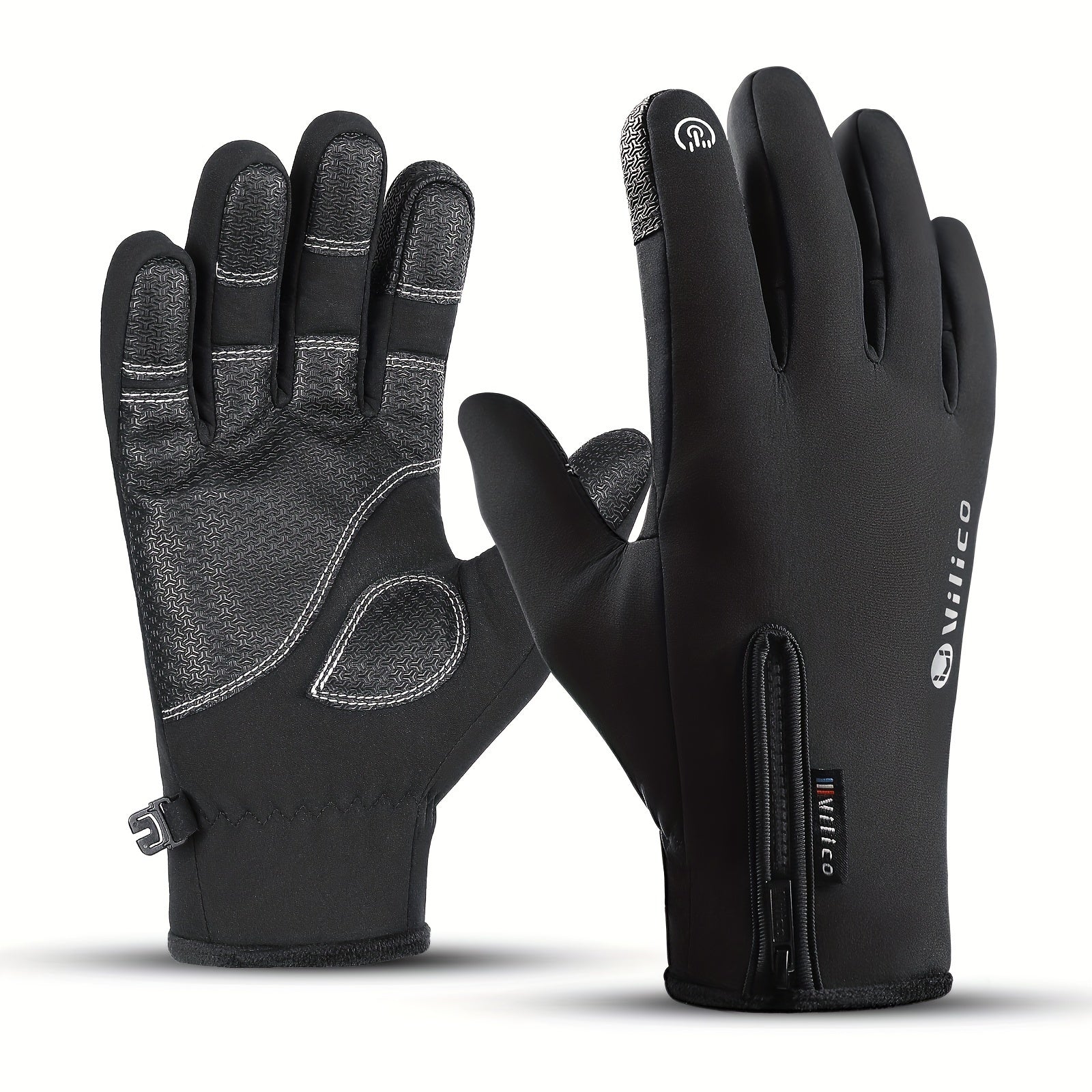 Men's Thickened Plus Velvet Waterproof Outdoor Riding Gloves Touch Screen