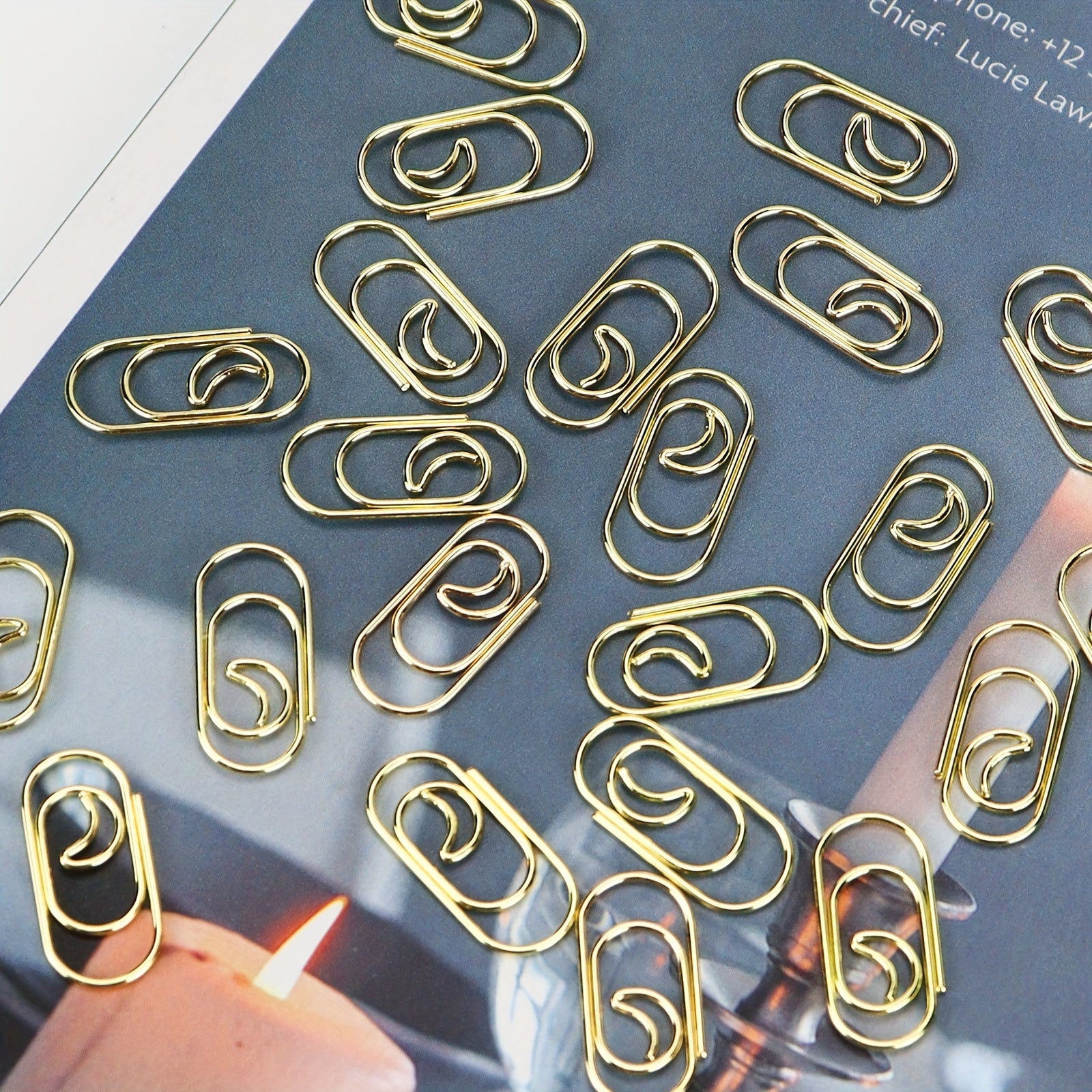 20pcs Moon Metal Paper Clips for Offices and Schools