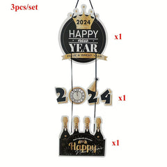 3pcs Year Door Hanging Decorations Birthday Party Home Decor
