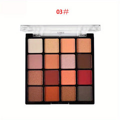 16-Color Matte & Shimmer Eyeshadow Palette - Waterproof Makeup