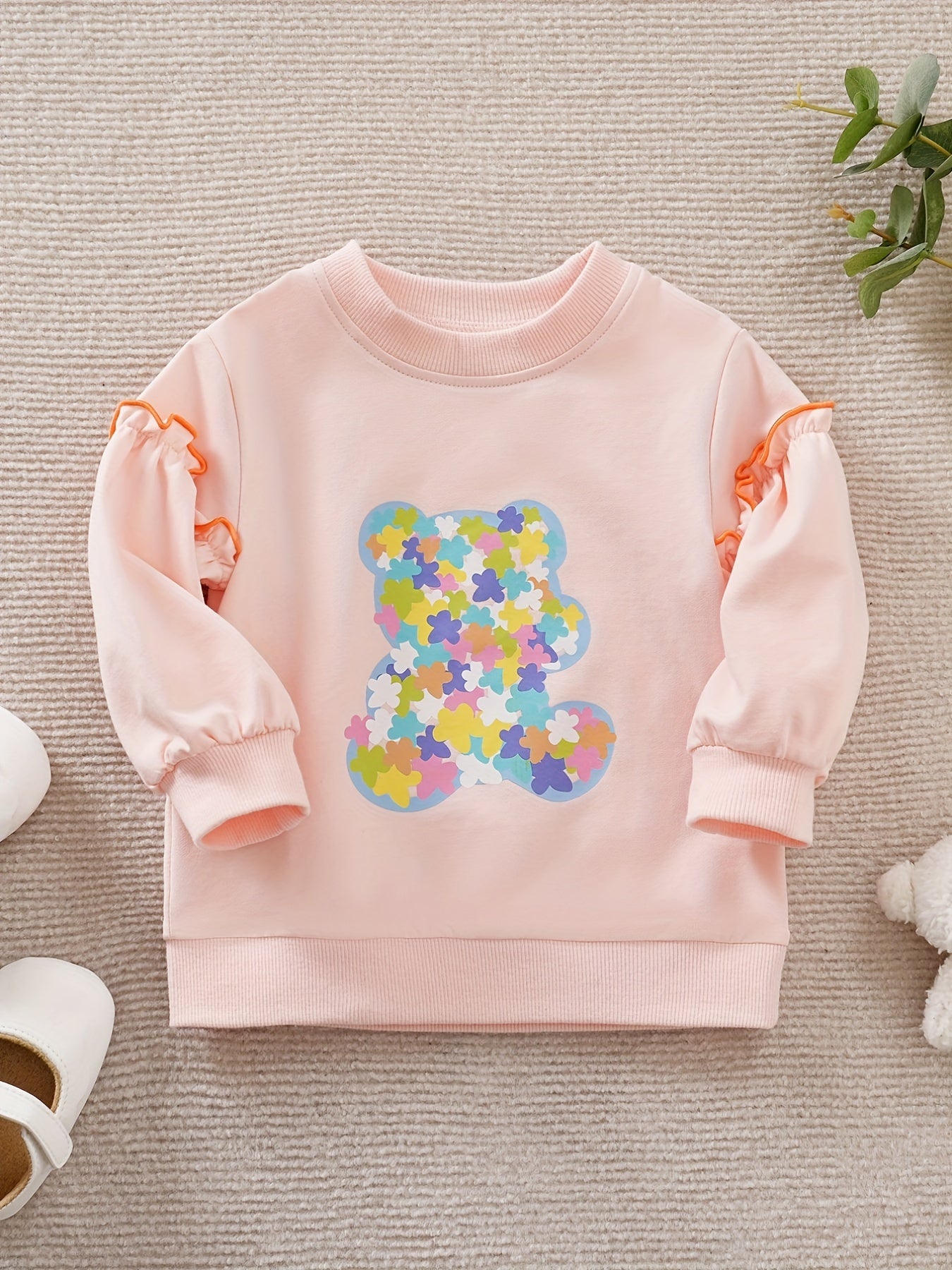 Cute Cartoon Bear Long Sleeve Sweatshirt for Girls