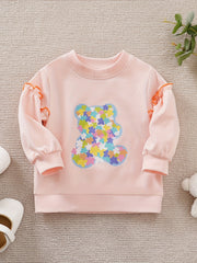 Cute Cartoon Bear Long Sleeve Sweatshirt for Girls