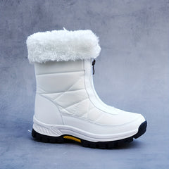 Women's Snow Boots Zipper Platform Comfortable Warm Outdoor Walking Shoes
