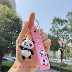 PVC Panda Keychain Pendant Cartoon Animal Bag Key Chain Keyring Ornament