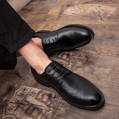 Men's Brogue Wingtip Derby Shoes Lace up Front Dress Shoes