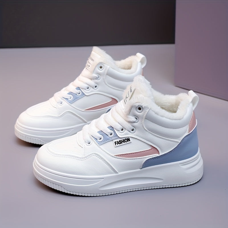 Plush Inner Lace-up Skate Shoes for Women