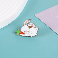 Cartoon Rabbit Colorful Paint Pendant Brooch Clothing Buckle Small Pin Jewelry