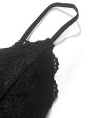 3pcs Floral Lace Wireless Bras Comfy & Breathable Bra Women's Lingerie