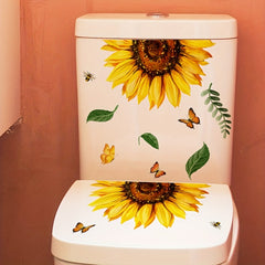 Sunflower Butterfly Bathroom Wall Sticker