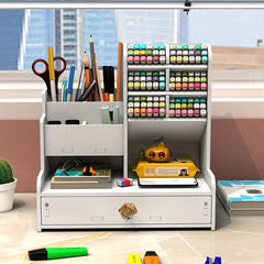 Desktop Pen Holder Storage Drawer Large Capacity